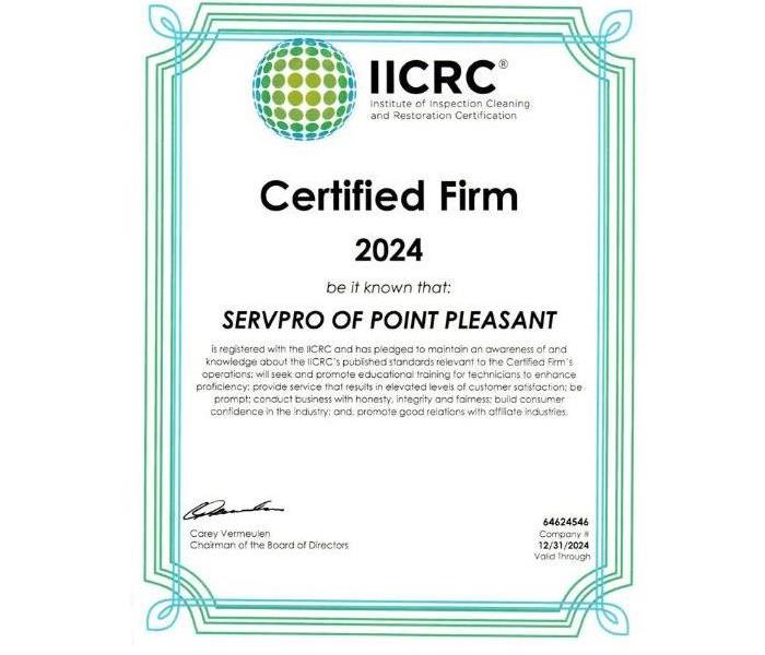 SERVPRO of Point Pleasant IICRC Certified Firm 2024