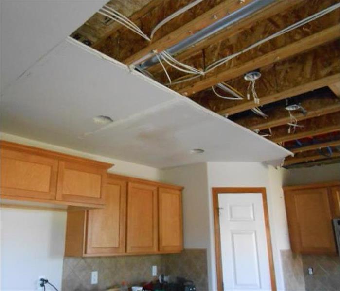 removed ceiling panels, finished drywall