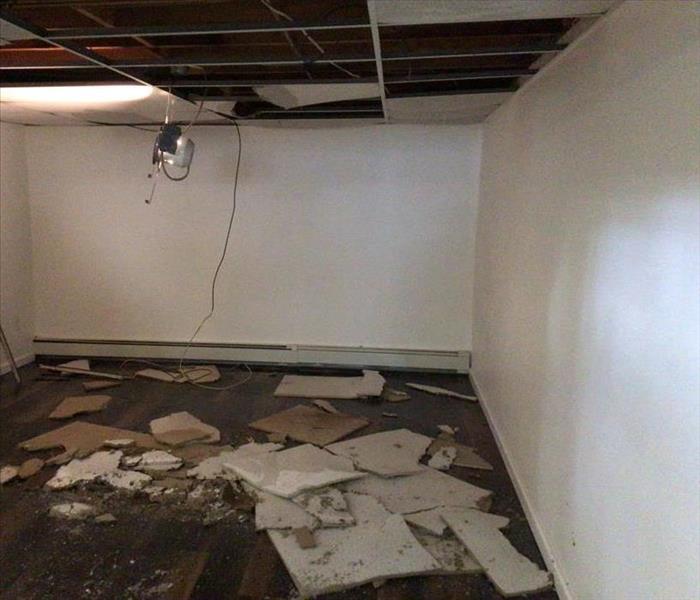 Ceiling caved in due to water damage in ceiling