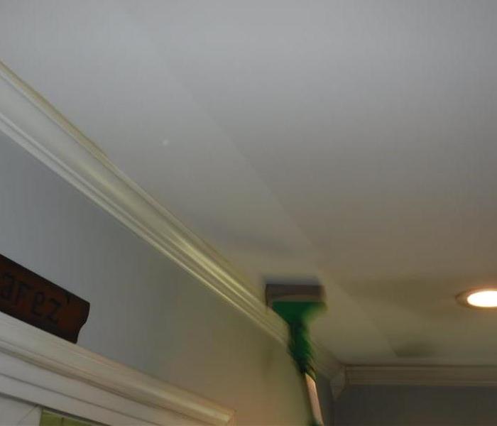 ceiling in the process of soot removal by SERVPRO of Toms River